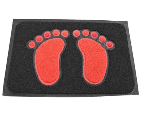 (Polyvinyl Chloride) Door Mat  (Red, Medium)