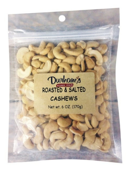 Durhams 7304240005 Roasted Salted Cashew  6 oz - pack of 12