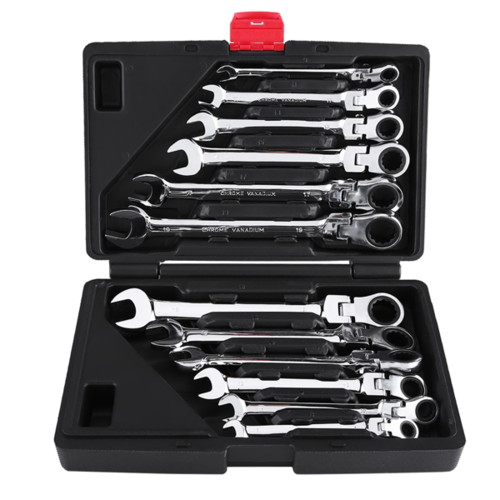 Car Tools 12pcs 8 -19mm Polished Flexible Spanner Ratchet Wrench