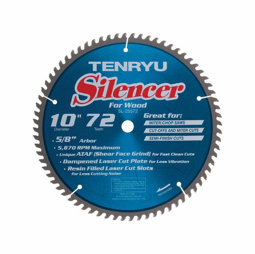 Tenryu 2695526 Silencer 10 in. Dia. x 0.63 in. PTFE Coated Saw Blade -