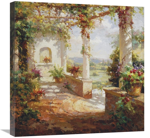 Global Gallery GCS-132514-2424-142 24 x 24 in. Pergola Flowers Art Pri