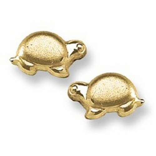 Majesty Diamonds Baby Turtle Stud Baby Earrings in 14K Yellow Gold