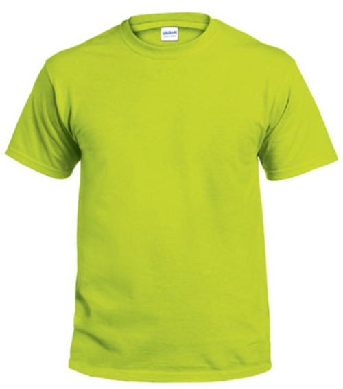 Gildan G2000GREEN-L Adult Short Sleeve Non-Pocket Tee Shirt, Safet
