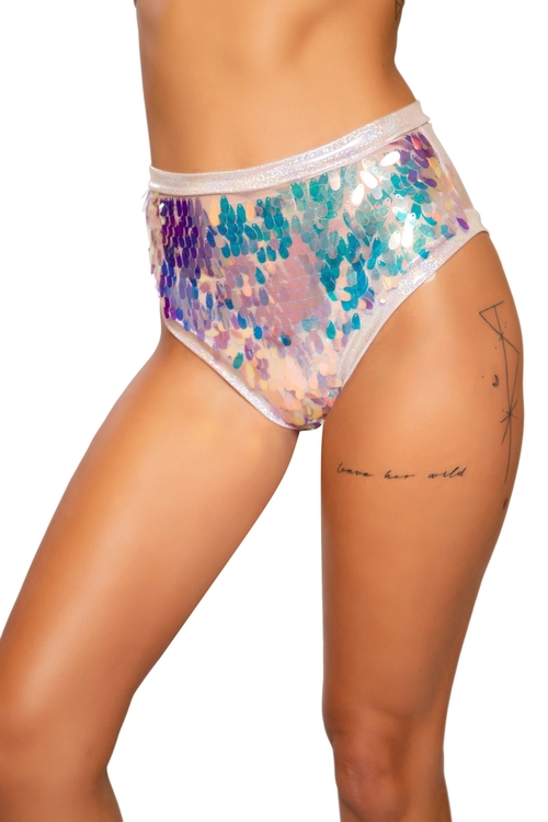 Roma Costume 3722-BP-L Tear Drop Sequin Shimmer High Waisted Shorts&#4