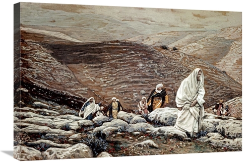 30 in. Jesus Goes Up to Jerusalem Art Print - James Tissot