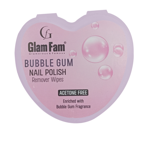 GLAMFAM "BUBBLE GUM" HEART SHAPE REMOVER WIPES