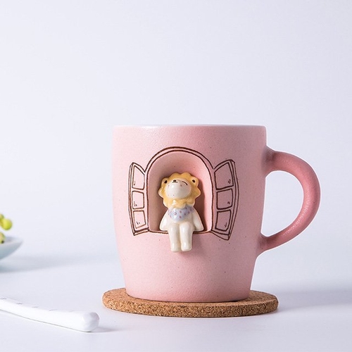 Creative Handmade Cute Lion Ceramic Mug