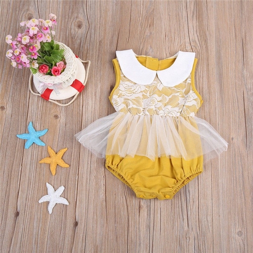 Newborn Baby Girls Tulle Bodysuit Jumpsuit Outfits