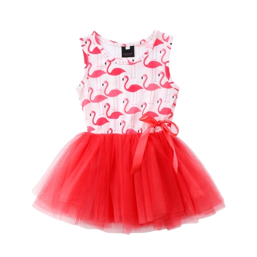 Children Kids Baby Girl Princess Flamingo Dress