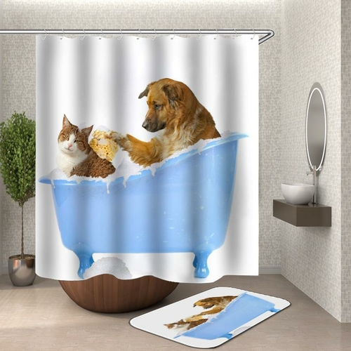 Cute PetsвЂ™ Bath Time Shower Curtain