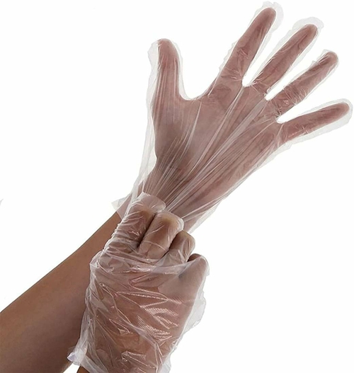 Disposable Polyethylene Gloves X-Large, Pack of 1000 Clear Plastic