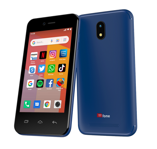TTfone Blue TT20 Dual SIM with Mains Charger, Vodafone SIM Card