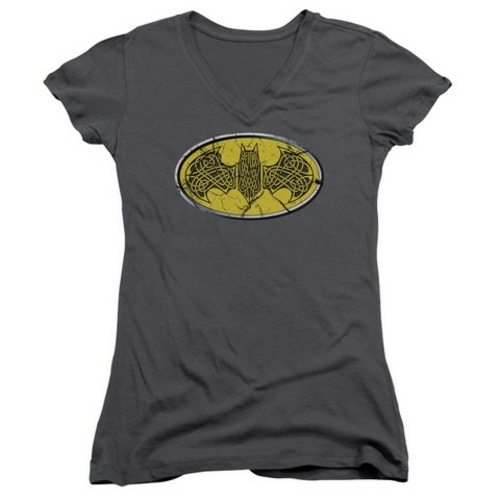 Trevco Batman-Celtic Shield - Junior Tee - Charcoal- Large