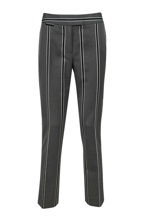 Tahari ASL Mid Waist Stripe Print Chalk Stripe Twill Pants