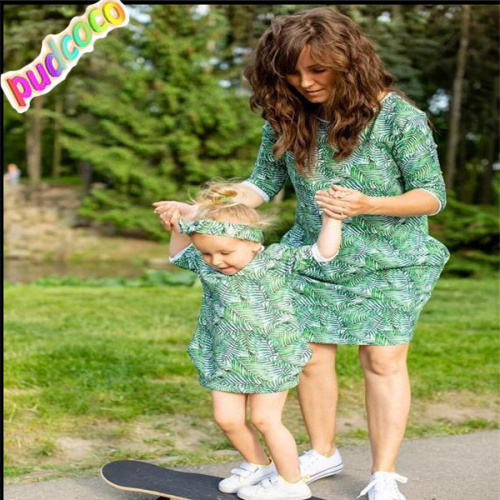 Women Kid Girl Floral Dress Casual  Family