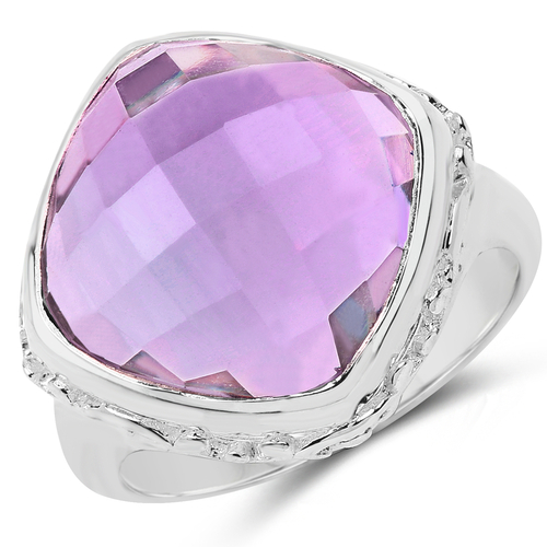 8.40 Carat Genuine Amethyst .925 Sterling Silver Ring