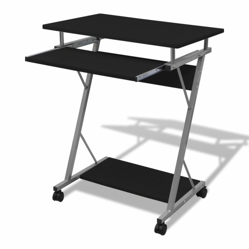 Computer Desk Pull Out Tray Black Furniture Office Student Table