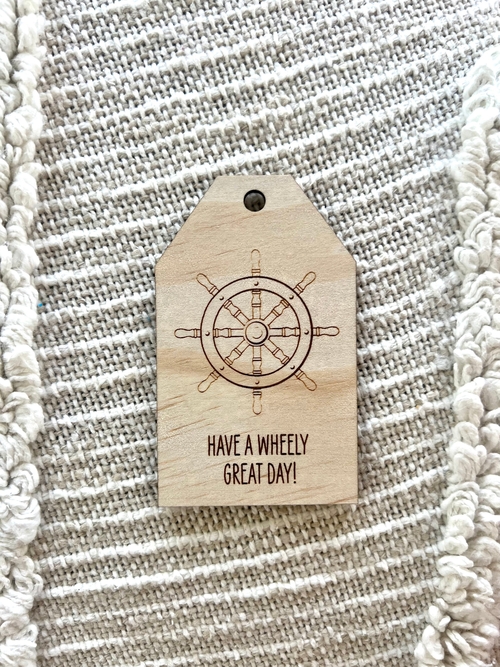 Wooden Gift Tag - Ships Wheel