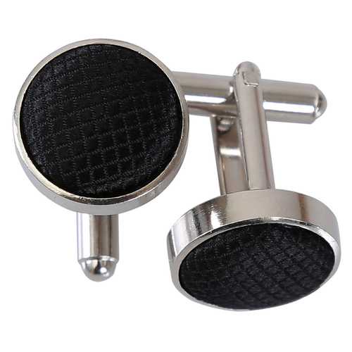 Solid Check Cufflinks - Black