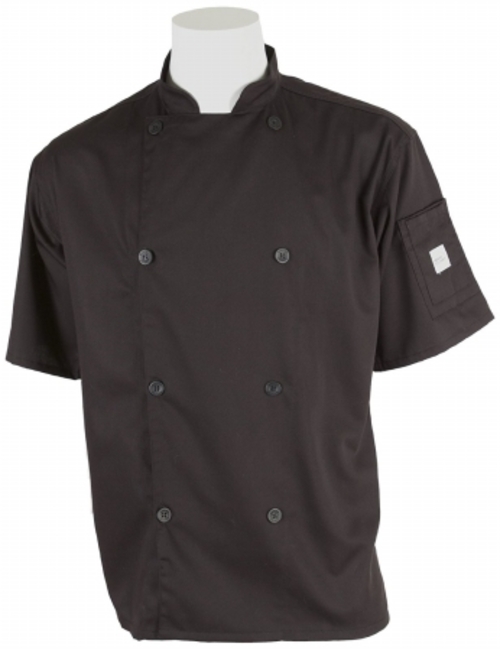Mercer Tool M61012BK2X Genesis Unisex Short Sleeve Chef Jacket, Bl