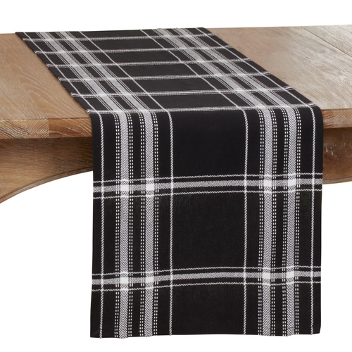 SARO 399.BK1672B Plaid Design Table Runner