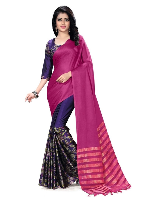 Generic Women's Handloom Cotton Soft Silk Saree