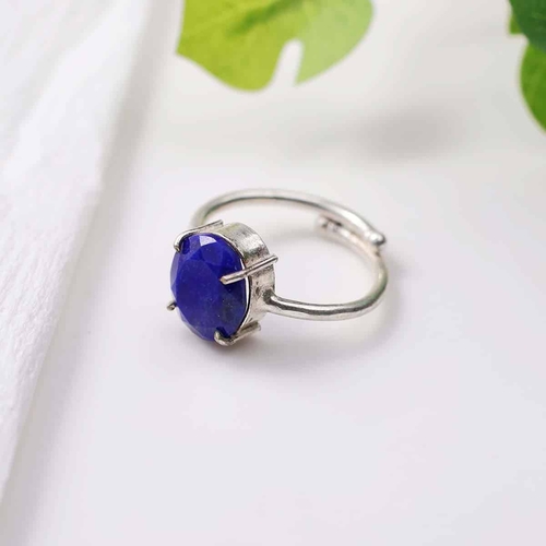 Lapis Lazuli Diamond Cut Ring