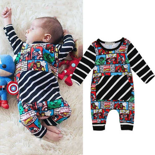 Emmababy Jumpsuit For Boy Superhero Newborn Baby