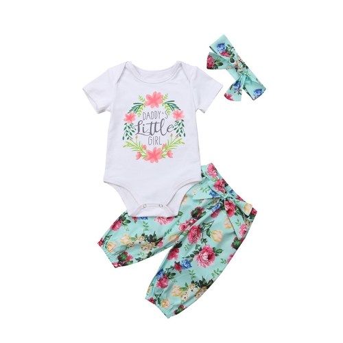 Newborn Infant Baby Girls Cotton Tops Romper