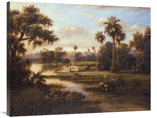 Global Gallery GCS-123237-3040-142 30 x 40 in. White Cranes Art Print 