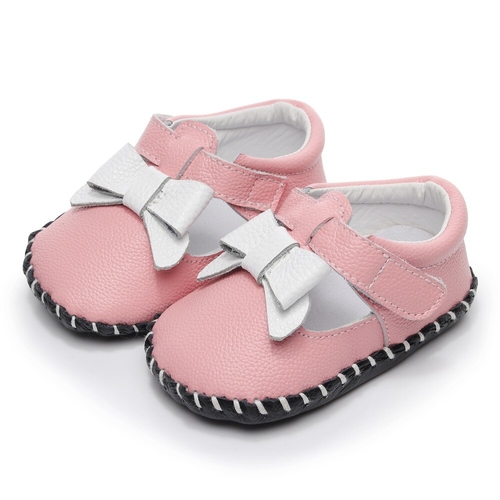 Genuine leather newborn baby girl shoes white