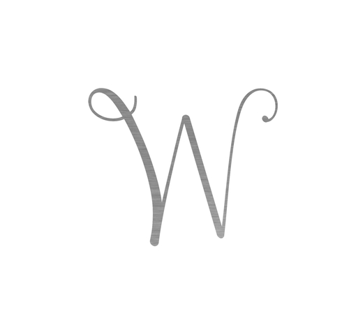 Precision Metal Art INITIAL-W-24SS 24 in. Initial Monogram Letter W St