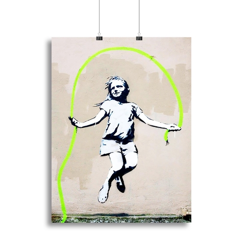 Banksy Girl With Skipping Rope Canvas Print or Poster
