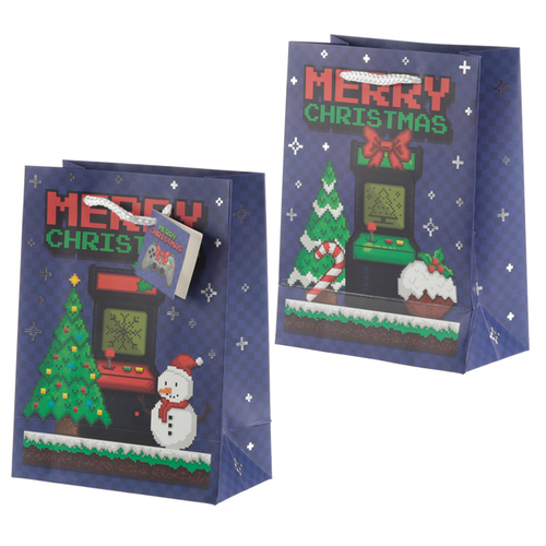 Retro Gaming Game Over Medium Christmas Gift Bag