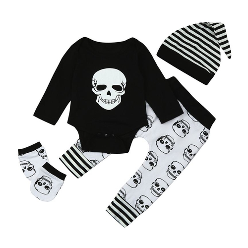 4 Pcs Infant Baby Bone Print