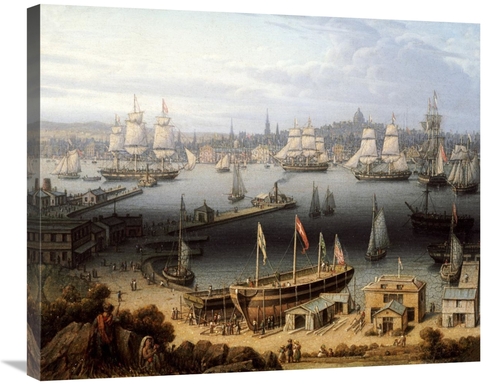 Global Gallery GCS-268502-30-142 30 in. Boston Harbor Art Print - Robe
