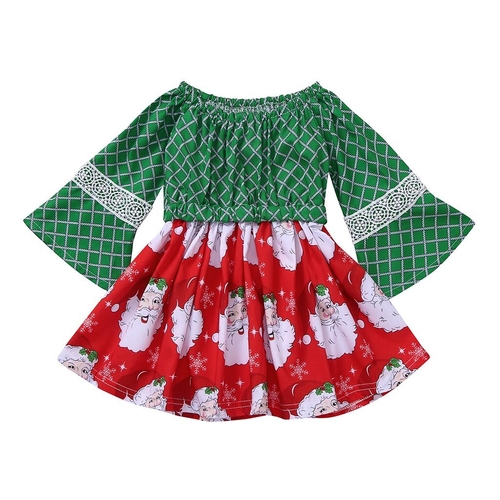 2018 Kids Baby Girls Santa Claus Princess Dress