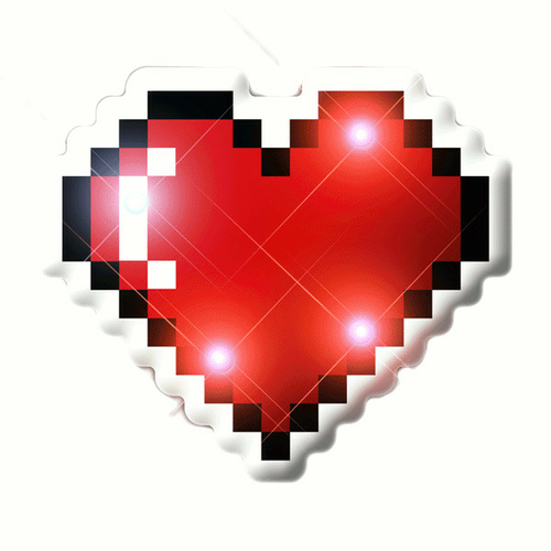 Blinkee FPH8BLP Flashing Pixel Heart 8-Bit LED Body Light Pin