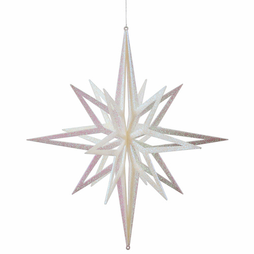 Vickerman M148411 24 in. 3D White Star Ornament 