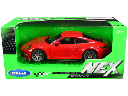 Porsche 911 Carrera 4S Red with Gray Wheels \NEX Models\" 1/24 Diecast