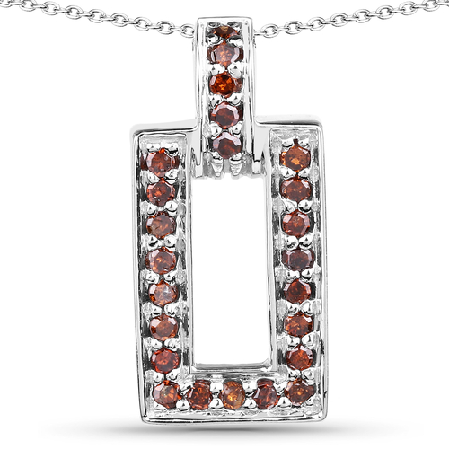 0.36 Carat Genuine Red Diamond .925 Sterling Silver Pendant