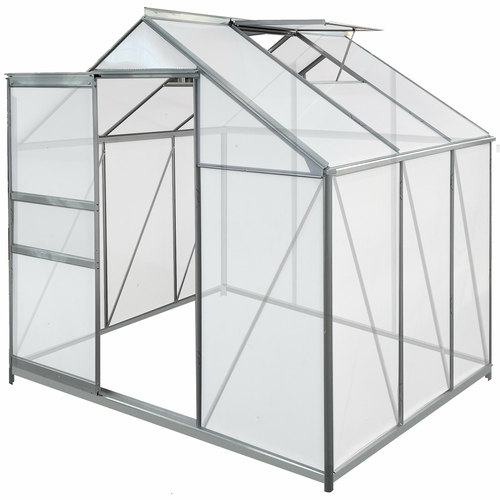 Outsunny 6' x 6' Aluminum Greenhouse Polycarbonate Walk-in Garden