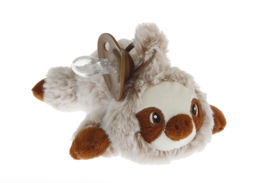 Doodalou Plush Pacifier Toy Furry Friend and Pacifier - Sloth