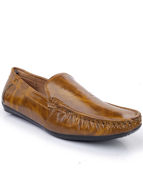 men brown slip on loafer (Size-6) (Color-BROWN)