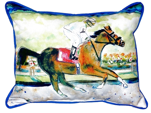 Betsy Drake HJ055 16 x 20 in. Racing Horse Large Indoor & Outdoor Pill