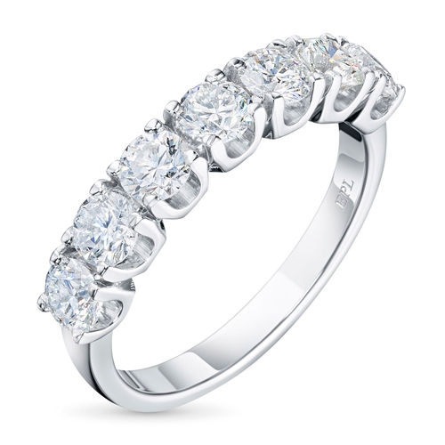 14K White Gold Ring with 7 Round-Cut Lab-Created Diamonds 1.13 CT.TW