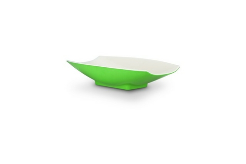 Bon Chef 53702-2ToneLime 10.5 x 6.12 x 2.5 in. Melamine Curves Bowl wi
