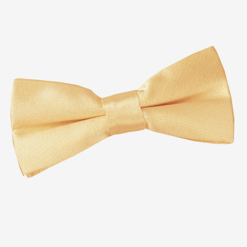 Plain Satin Pre-Tied Bow Tie - Boys - Pale Yellow