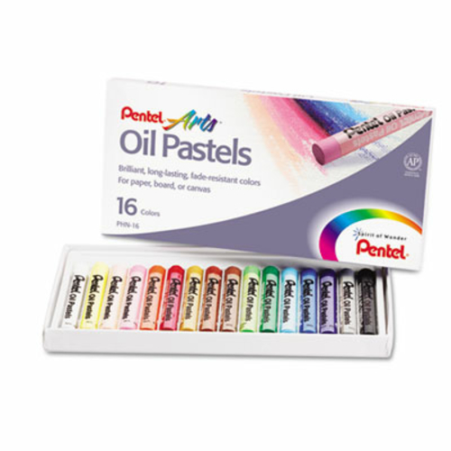 Pentel PHN16 Oil Pastel Set With Carrying Case 16-Color Set  Assorted 