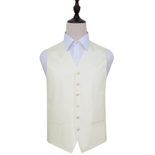 Plain Satin Waistcoat - Ivory, 42'